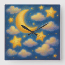 Cute Dreamy Night Sky - Pastel Painting Style