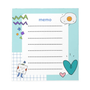 Cute Dreamy Pastel Doodle Memo Notepad