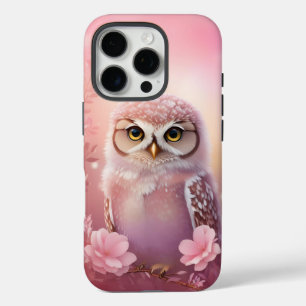 Cute Dreamy Pink Burrowing Owl  iPhone 16 Pro Case