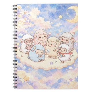 Cute Dreamy Sheep Spiral Notebook