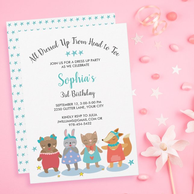 Cute Dress Up Party Girl Birthday Party Invitation (Creator Uploaded)