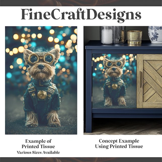 Cute Dressed Yorkshire Terrier Dog F8 Decoupage  Tissue Paper (Creator Uploaded)