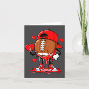 Cute Dripng Football Lover Heart Valentines Day Bo Card