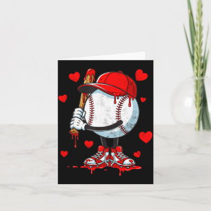Cute Dripping Baseball Lover Valentines Day Boys K Card