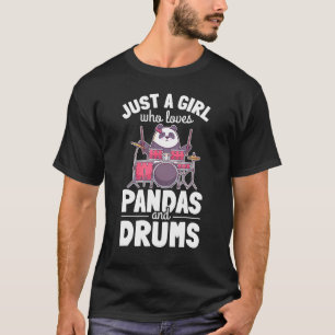 Cute Drummer Girl Drumming Drums Percussion I Pand T-Shirt