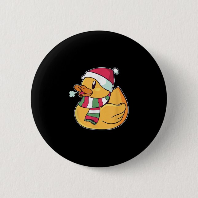 Cute Dub Duck Christmas 6 Cm Round Badge (Front)