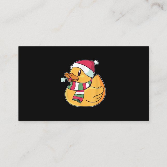 Cute Dub Duck Christmas Business Card (Front)