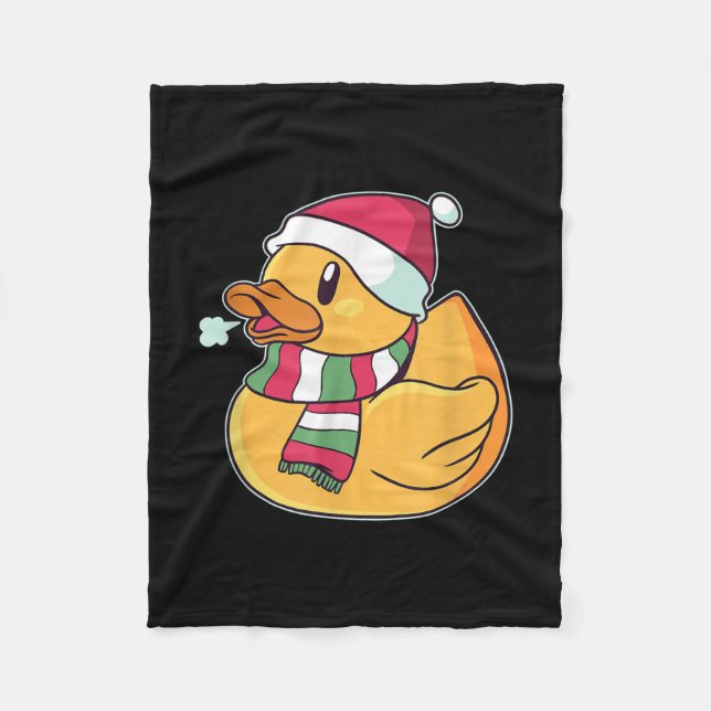 Cute Dub Duck Christmas Fleece Blanket (Front)