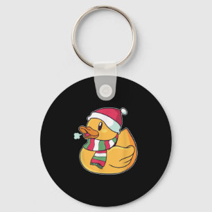 Cute Dub Duck Christmas Key Ring