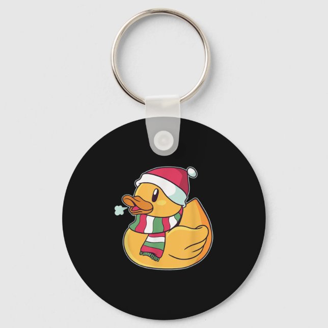 Cute Dub Duck Christmas Key Ring (Front)