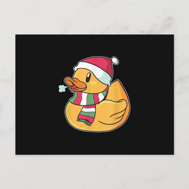 Cute Dub Duck Christmas Postcard (Front)
