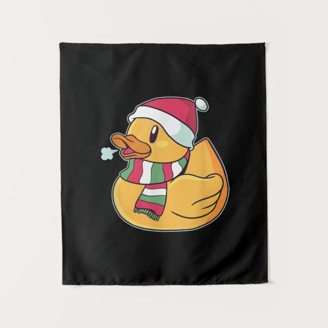 Cute Dub Duck Christmas Tapestry (Front)