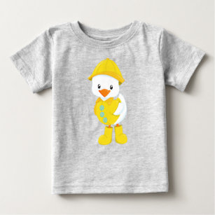 Cute Duck, Baby Duck, Duck In Raincoat, Rain Baby T-Shirt