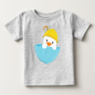 Cute Duck, Baby Duck, Duck With Umbrella, Rain Baby T-Shirt