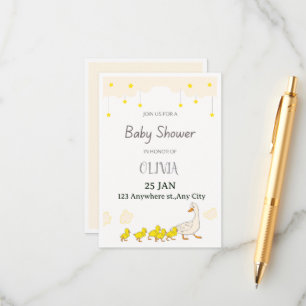 Cute Duck Baby Shower Invitation