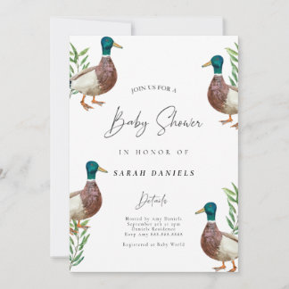Cute Duck Baby Shower Invitation - Gender Neutral
