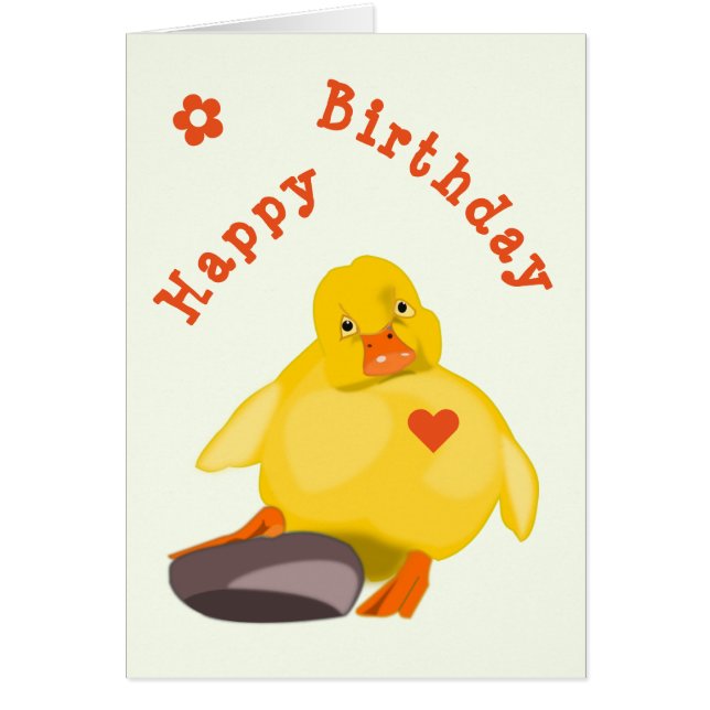 Cute Duck Birthday Card (Front)