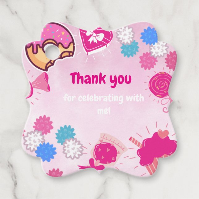 Cute Duck Birthday Favour Tag (Front)