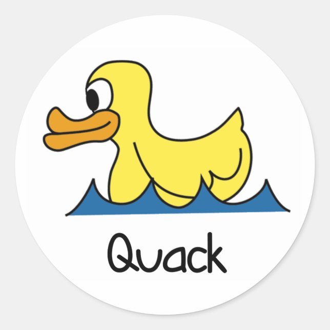 Cute Duck Classic Round Sticker (Front)