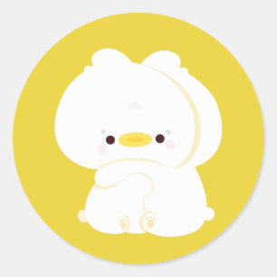 Cute Duck Couple Classic Round Sticker