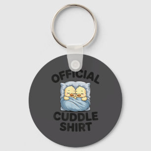 Cute Duck Couple Snuggle Cuddle  Key Ring