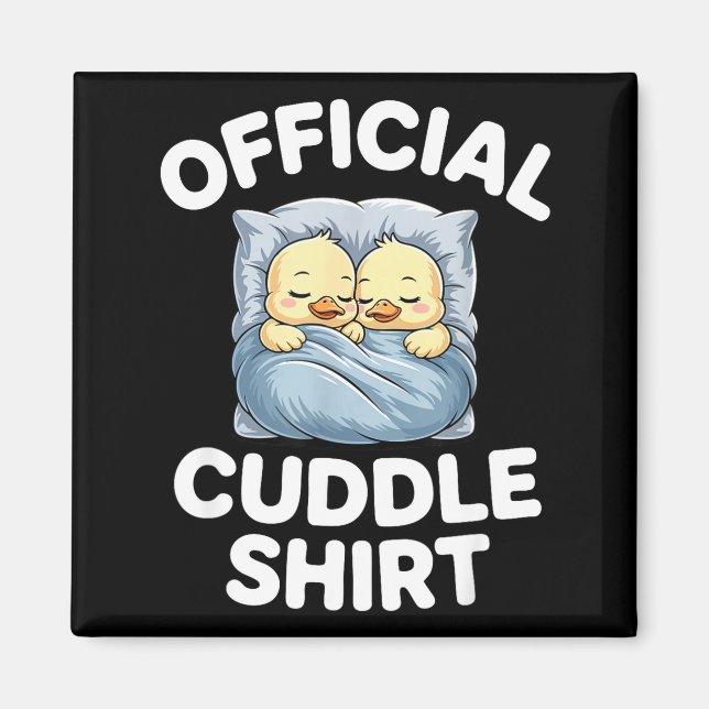 Cute Duck Couple Snuggle Cuddle  Magnet (Front)