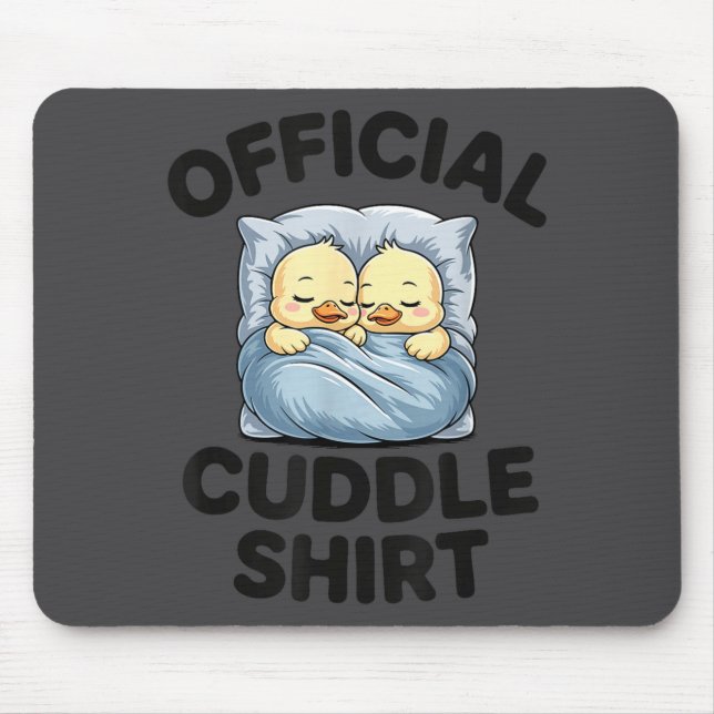Cute Duck Couple Snuggle Cuddle  Mouse Pad (Front)