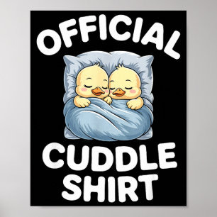 Cute Duck Couple Snuggle Cuddle  Poster