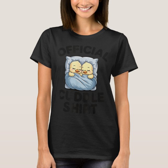 Cute Duck Couple Snuggle Cuddle  T-Shirt (Front)