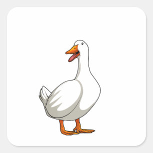 Cute Duck Design Men Waterfowl Bird Pet Duck Lover Square Sticker