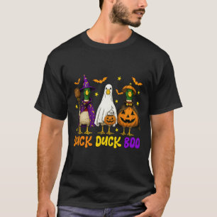 Cute Duck Duck Boo Funny Spooky Goose Halloween Fa T-Shirt