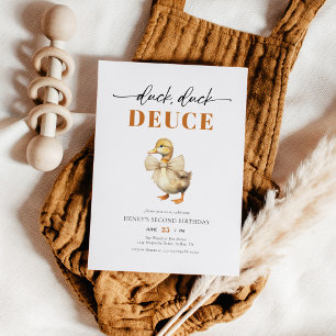 Cute Duck Duck Deuce Boy Birthday  Invitation