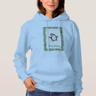 Cute Duck Green Frame Blue Hoodie