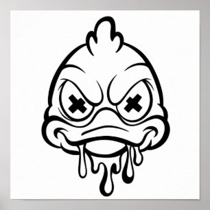 Cute Duck Illustration Poster