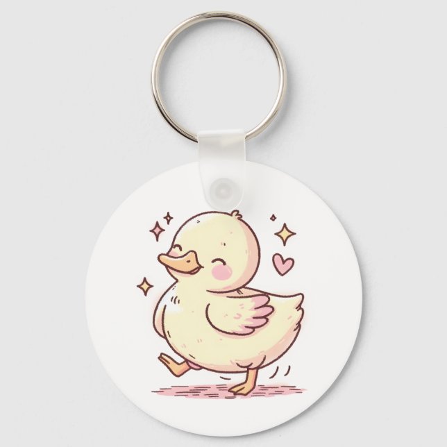Cute Duck Keychain – Adorable Animal Accessory (Back)