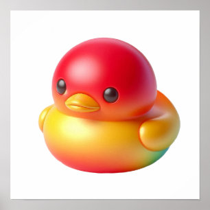 Cute Duck Kid Doll Wall Art Poster for Colourful F