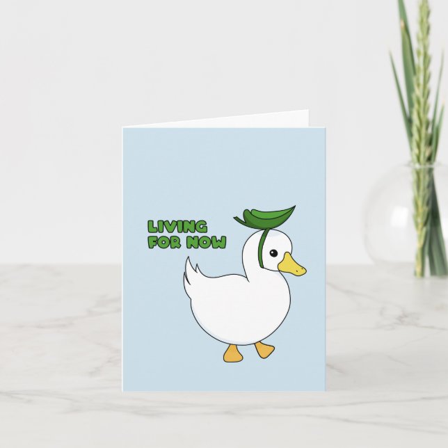 Cute Duck Living for Now Holiday Card (Front)