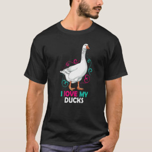 Cute Duck Love My Ducks Birds Vintage Ducks T-Shirt