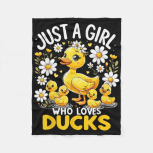 Cute Duck Lover Just A Girl Who Loves Ducks  Fleece Blanket