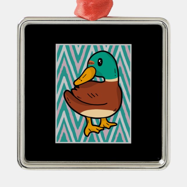 Cute Duck Metal Tree Decoration (Front)