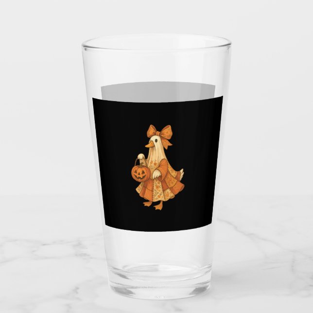 Cute Duck Patchwork Halloween Party Glass (Front)