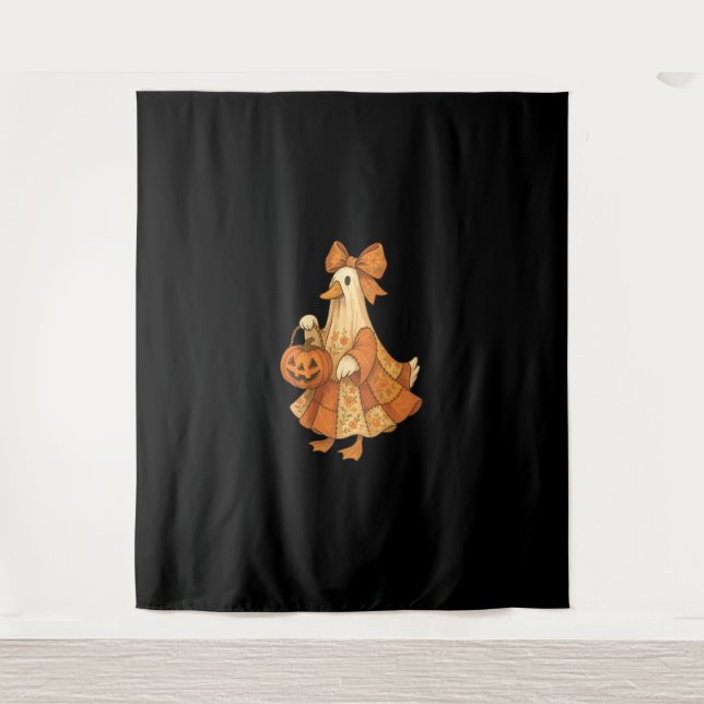 Cute Duck Patchwork Halloween Party Tapestry (Front)