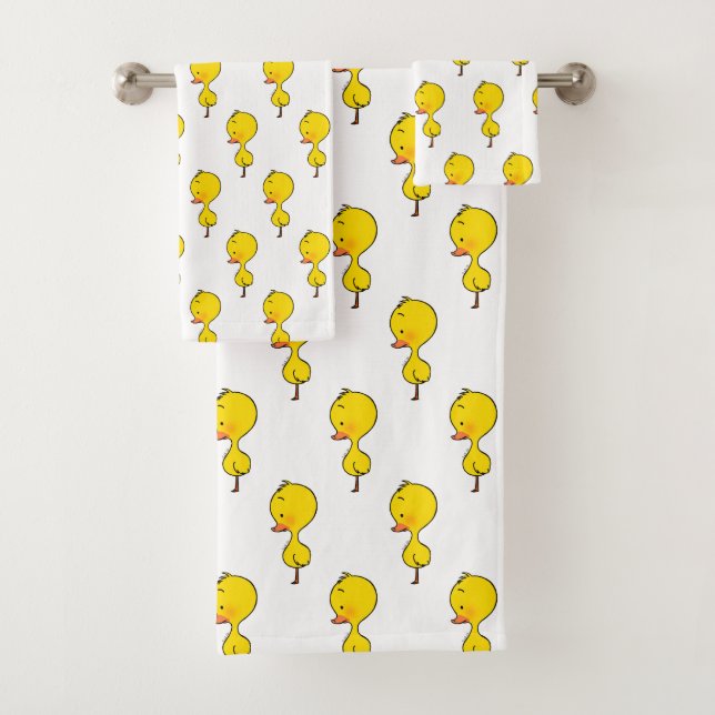 cute duck pattern bath towel set (Insitu)
