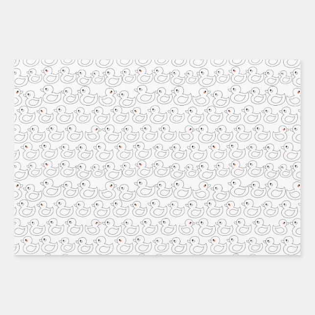 Cute Duck Pattern Wrapping Paper Sheet (Front)