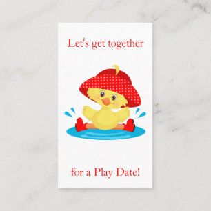 Cute Duck Playdate Calling Card
