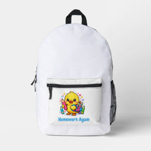 Cute Duck Printed School Backpack for Kids