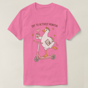 Cute Duck Professional on Scooter Daily Planner T-Shirt