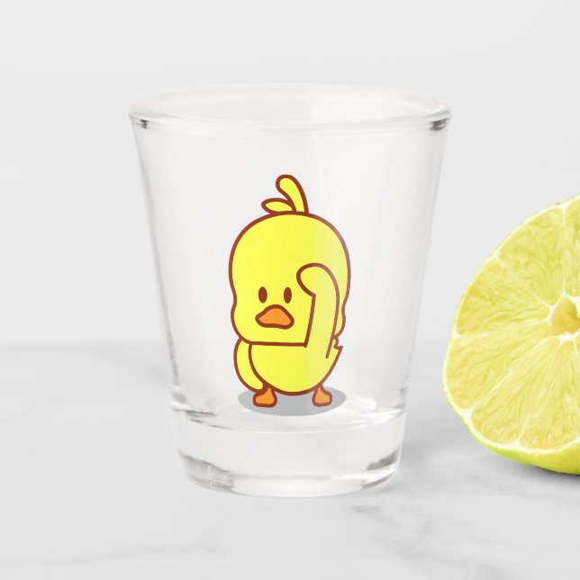 Cute Duck Rubber Duckling Animal Lover Gift Shot Glass (Front)