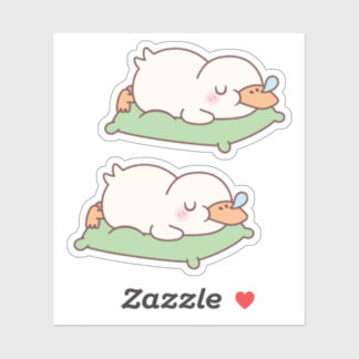 Cute Duck Sleeping On Pillow