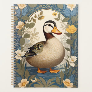 Cute Duck Vintage Floral Nature Inspired Planner